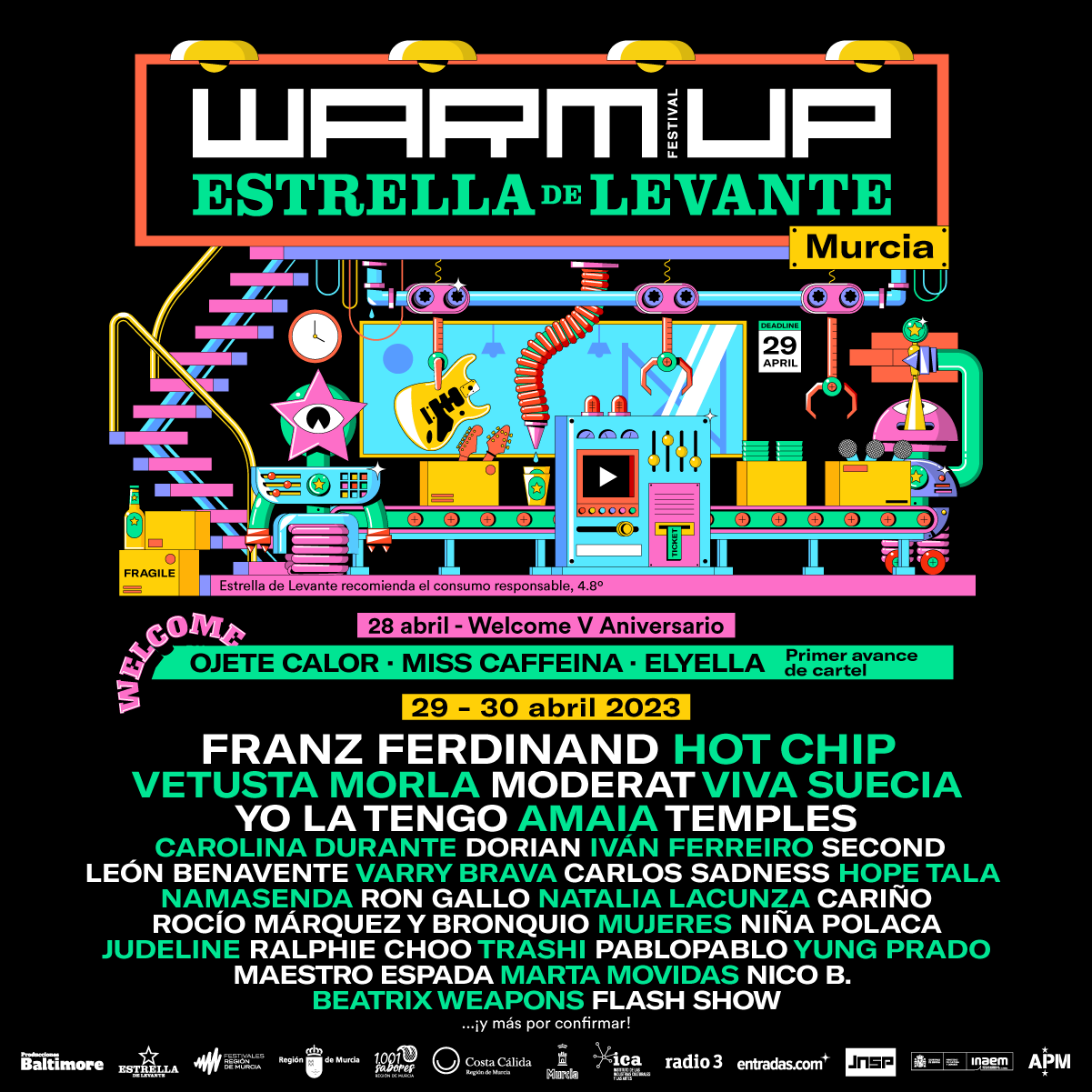Festival WARM UP de Murcia (Kraftwerk, Hot Chip, Modeselektor, Johnny Marr...) Cartel-WARM-UP-2023-Post-1